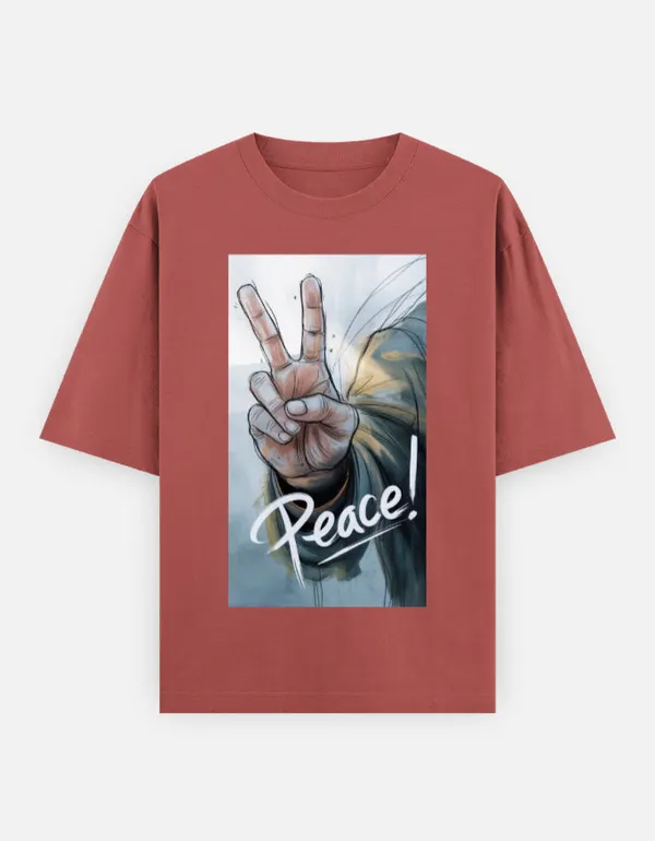 Peach_100%_Cotton_Oversized_T_Shirt_For_Men