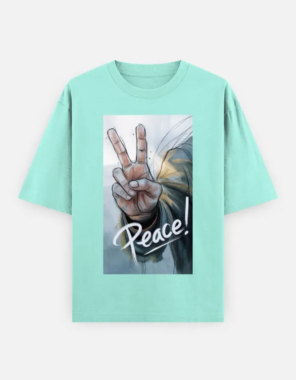 Teal_Green_100%_Cotton_Oversized_T_Shirt_For_Men