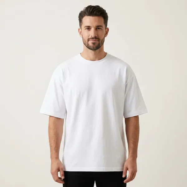 White_100%_Cotton_Oversized_T_Shirt_For_Men