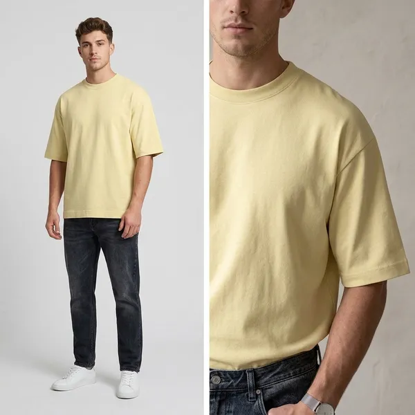 Yellow_100%_Cotton_Oversized_T_Shirt_For_Men