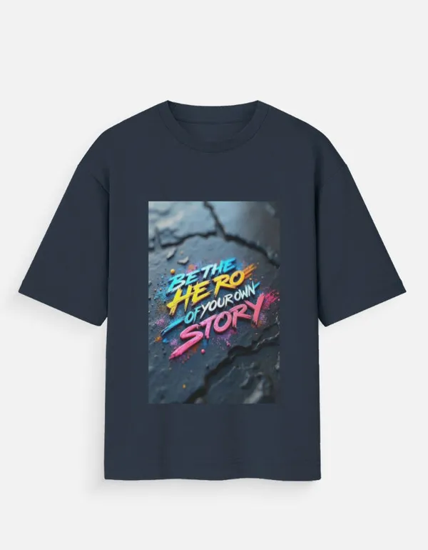 Blue_100%_Cotton_Oversized_T_Shirt_For_Men