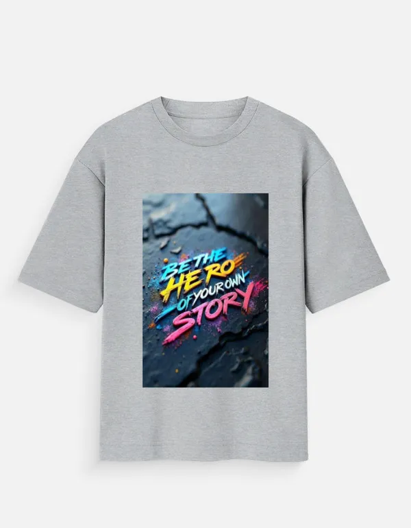 Grey_100%_Cotton_Oversized_T_Shirt_For_Men