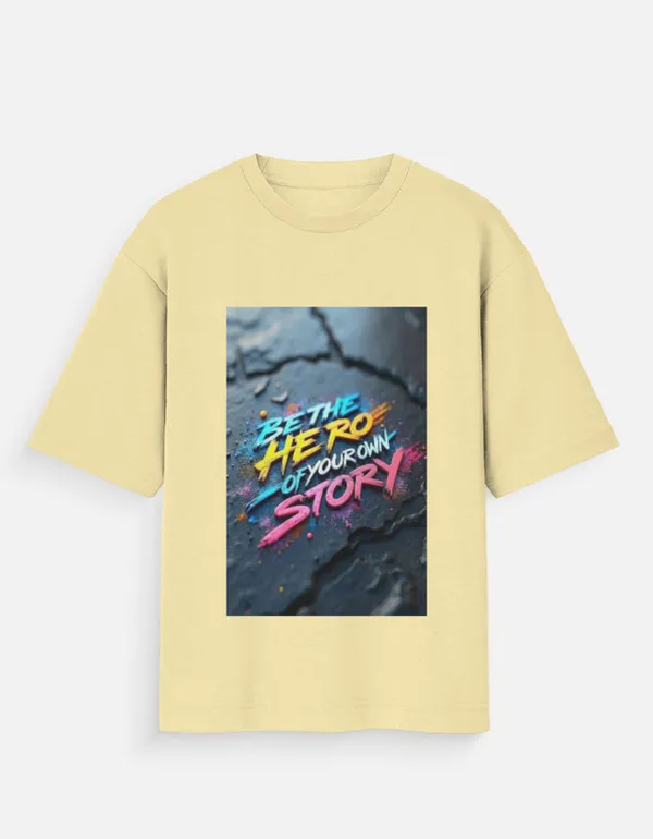 Yellow_100%_Cotton_Oversized_T_Shirt_For_Men