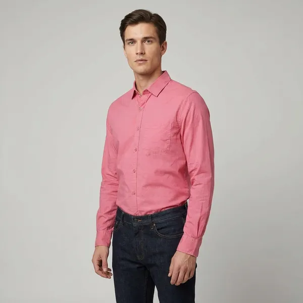 Pink_Blended_Cotton_Shirt_For_Men