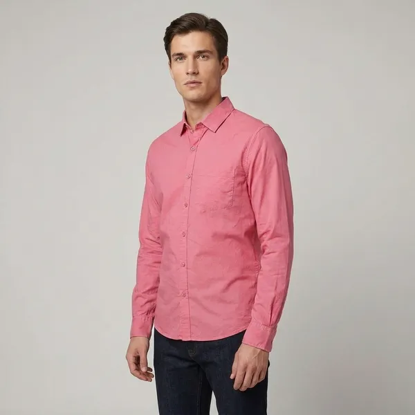 Pink_Blended_Cotton_Shirt_For_Men