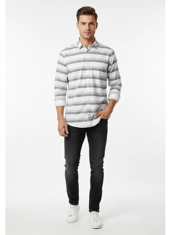 Grey_And_White_Blended_Cotton_Shirt_For_Men