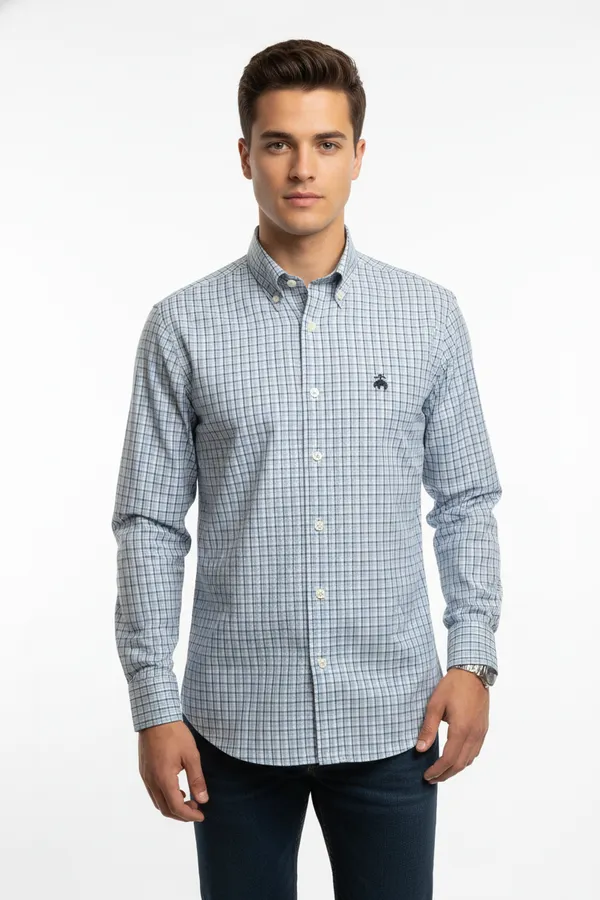 Blue_And_White_Blended_Cotton_Shirt_For_Men