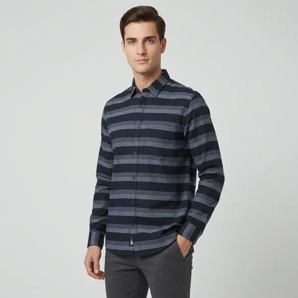 Navy_Blue_And_Grey_Blended_Cotton_Shirt_For_Men