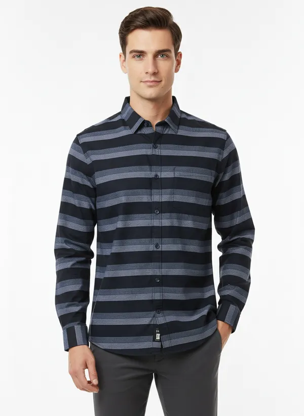 Navy_Blue_And_Grey_Blended_Cotton_Shirt_For_Men