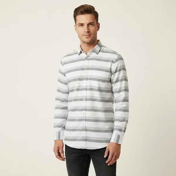 Grey_And_White_Blended_Cotton_Shirt_For_Men