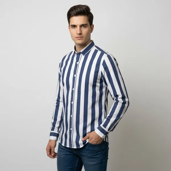 Navy_Blue_And_White_Blended_Cotton_Shirt_For_Men