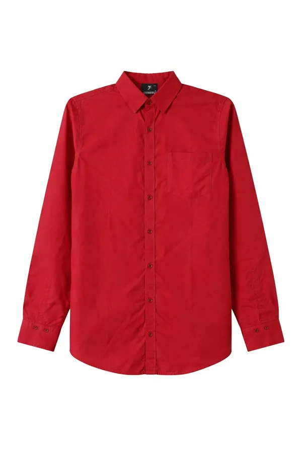 Red_Blended_Cotton_Shirt_For_Men