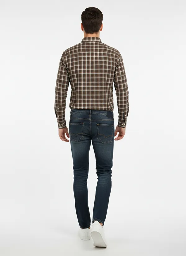 Brown_Blended_Cotton_Shirt_For_Men