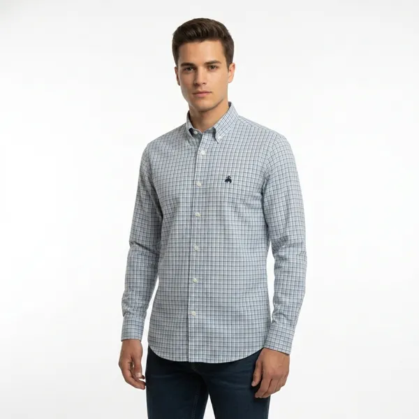 Blue_And_White_Blended_Cotton_Shirt_For_Men