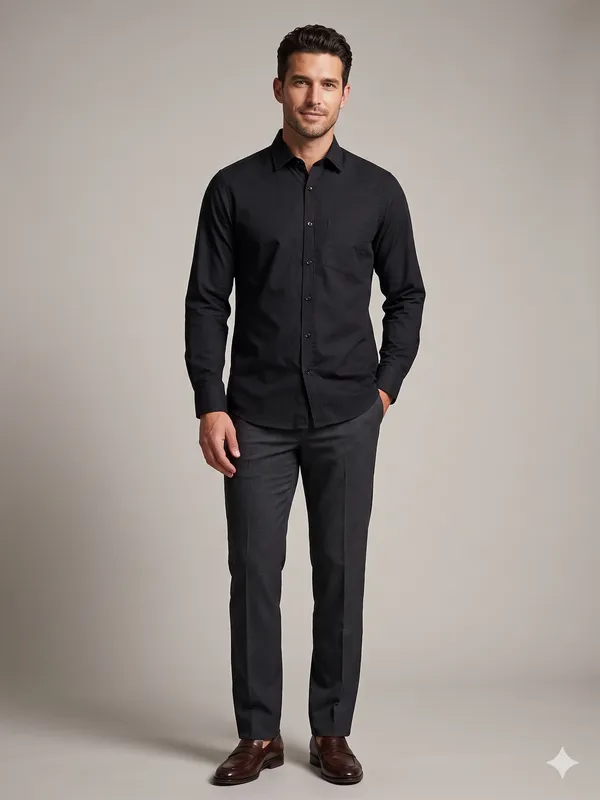 Black_Blended_Cotton_Shirt_For_Men