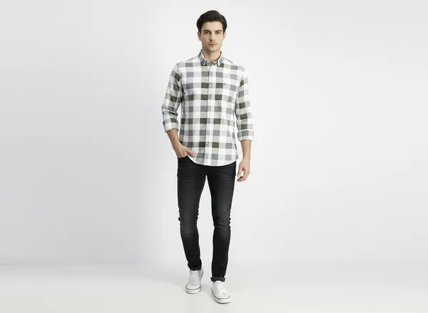 Grey_And_White_Blended_Cotton_Shirt_For_Men