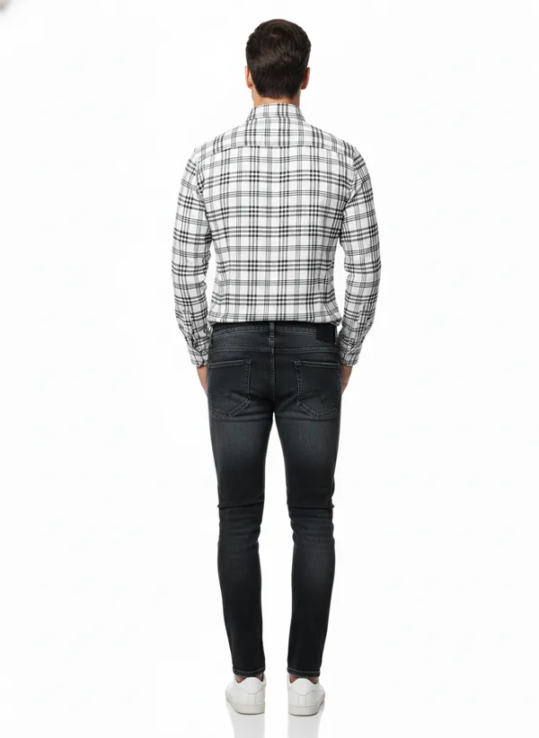 White_And_Black_Blended_Cotton_Shirt_For_Men