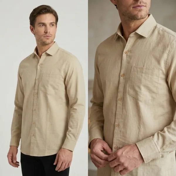 Beige_Blended_Cotton_Shirt_For_Men