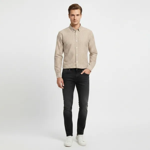 Beige_And_White_Blended_Cotton_Shirt_For_Men