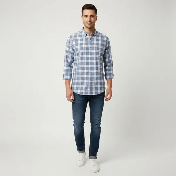 Blue_And_White_Blended_Cotton_Shirt_For_Men