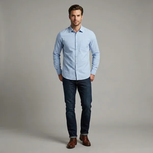 Light_Blue_Blended_Cotton_Shirt_For_Men