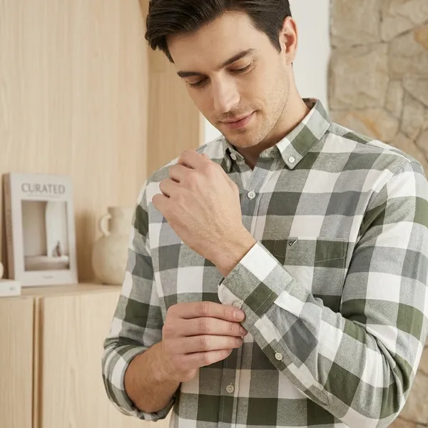 Grey_And_White_Blended_Cotton_Shirt_For_Men