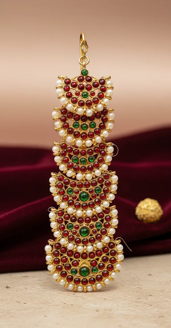 Gold_Alloy_Kundan_Red_Green_Stone_Maang_Tikka_For_Women