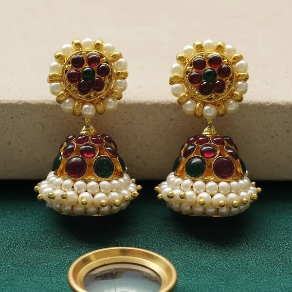 Gold_Alloy_Ruby_Pearl_Jhumka_Earrings_For_Women