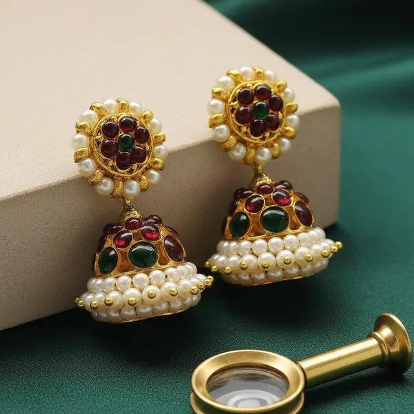 Gold_Alloy_Ruby_Pearl_Jhumka_Earrings_For_Women