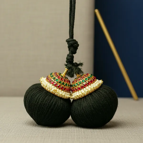 Gold_Alloy_Kemp_Stone_Hair_Kunjalam_With_Pearls_For_Women