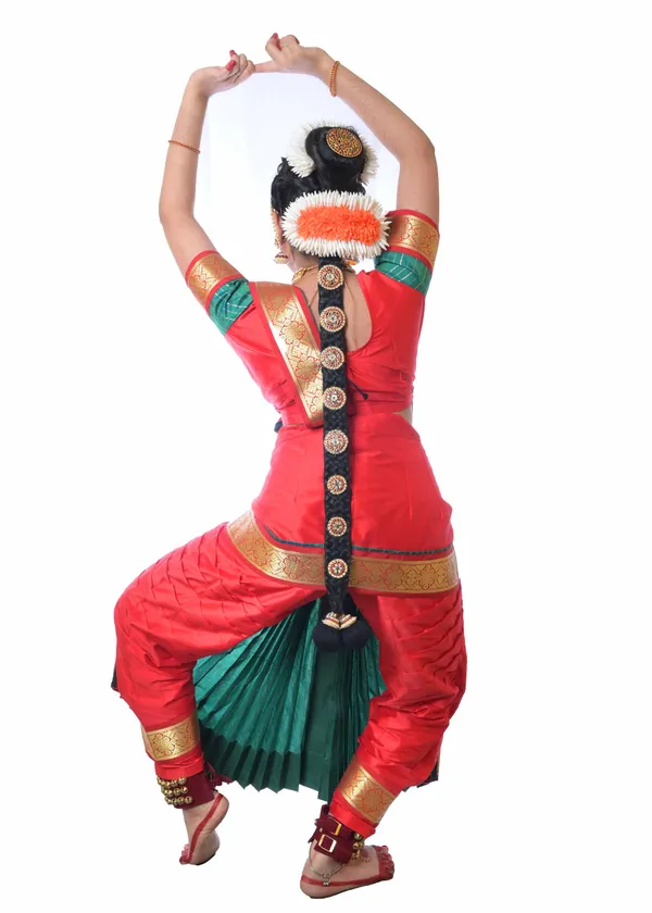 Red_Teal_Silk_Blend_Golden_Border_Bharatanatyam_Costume_For_Women