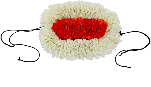 White_Red_Fabric_Flower_Hair_Veni_Accessory_For_Women