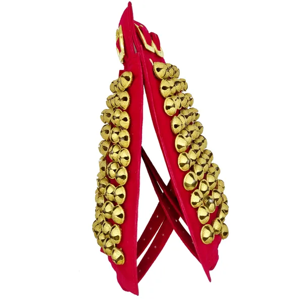 Brass_3_Line_Ghungroo_Ankle_Bells_Maroon_Velvet_Pad_Adjustable_Strap