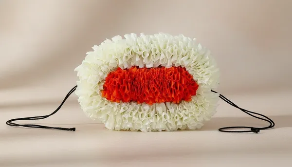 White_Red_Fabric_Flower_Hair_Veni_Accessory_For_Women