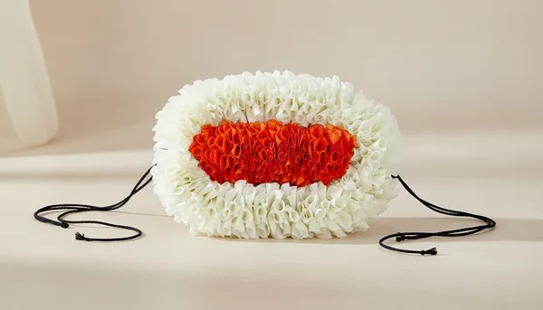 White_Red_Fabric_Flower_Hair_Veni_Accessory_For_Women