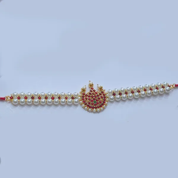 Gold_Alloy_Pearl_Ruby_Short_Necklace_For_Women