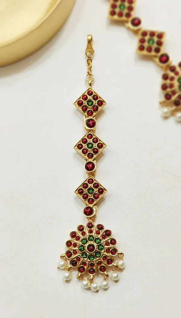 Gold_Alloy_Red_&_Green_Stone_Traditional_Maang_Tikka_For_Women