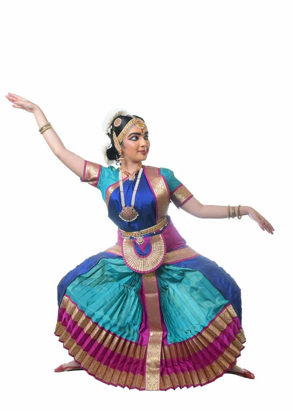 Blue_Silk_Blend_Multi_Color_Zari_Bharatanatyam_Costume_For_Women