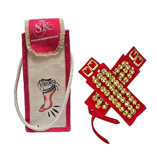 Brass_3_Line_Ghungroo_Ankle_Bells_Maroon_Velvet_Pad_With_Jute_Bag