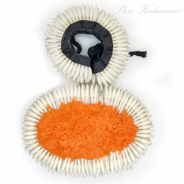 White_Orange_Plastic_Flower_Hair_Veni_Accessory_For_Women