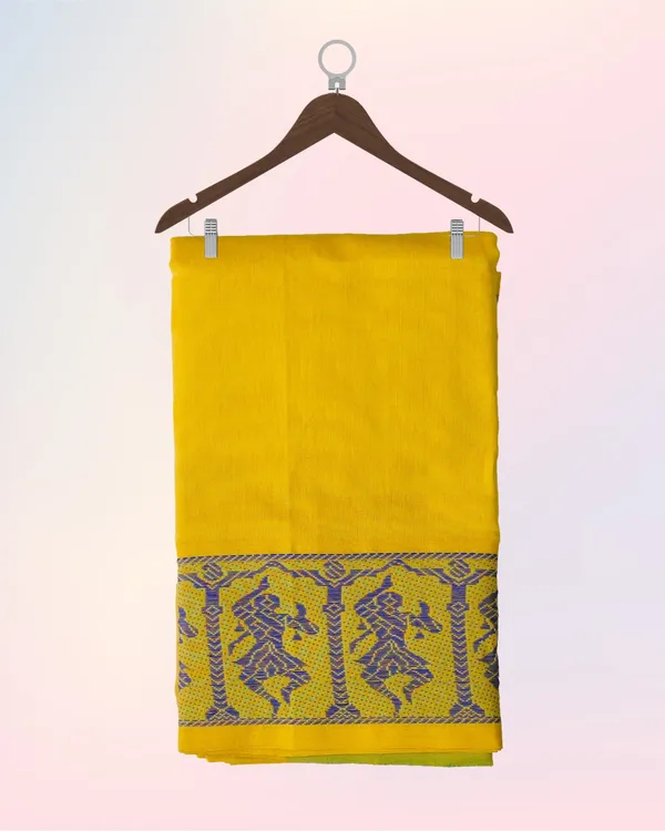 Yellow_Pure_Cotton_Bharatnatyam_Practice_Saree_For_Women