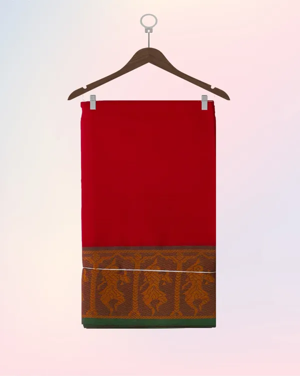 Red_Pure_Cotton_Bharatnatyam_Practice_Saree_For_Women