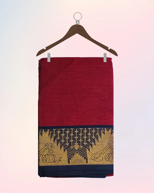 Maroon_Pure_Cotton_Bharatnatyam_Practice_Saree_For_Women