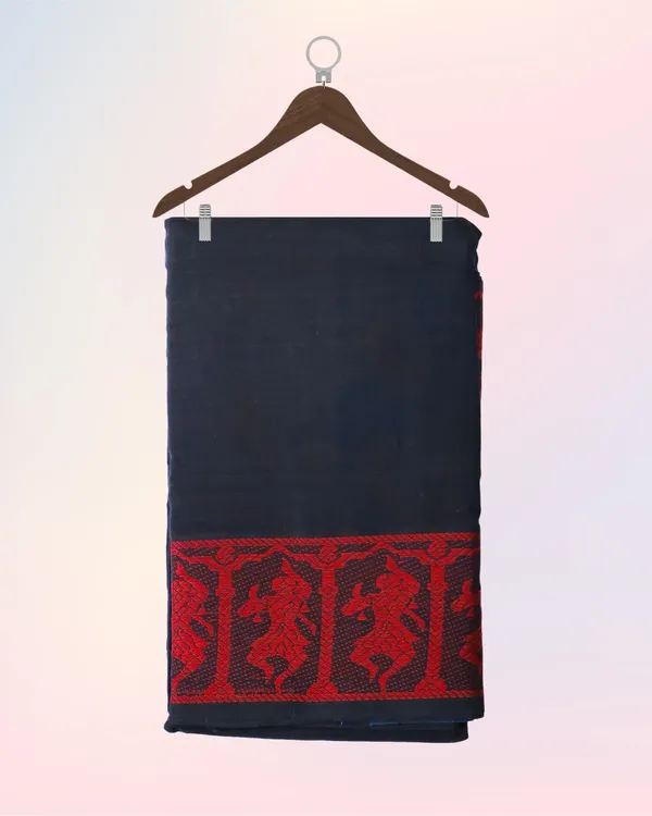 Black_Pure_Cotton_Bharatnatyam_Practice_Saree_For_Women