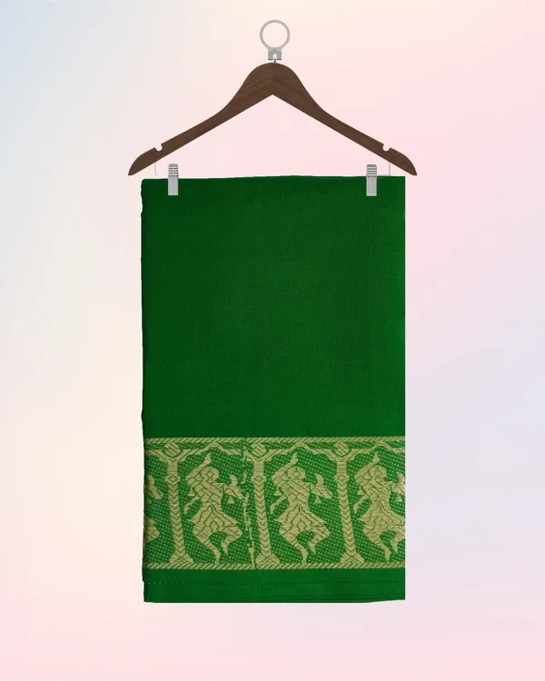 Green_Pure_Cotton_Bharatnatyam_Practice_Saree_For_Women
