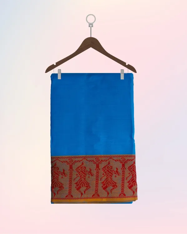 Sky_Blue_Pure_Cotton_Bharatnatyam_Practice_Saree_For_Women