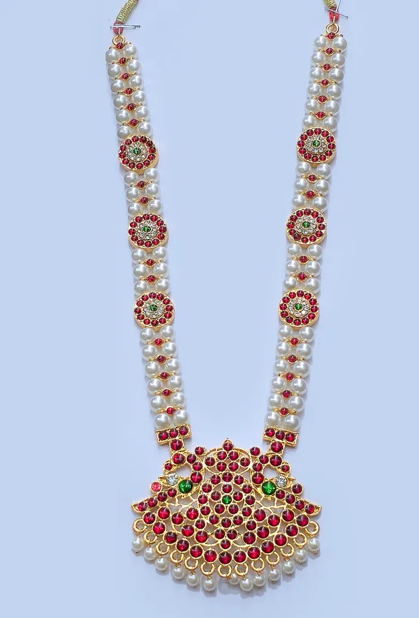 Gold_Alloy_Pearl_Ruby_Kemp_Stone_Temple_Long_Haram_For_Women
