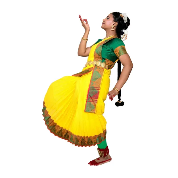 Yellow_Cotton_Silk_Bharatanatyam_Practice_Saree_For_Women