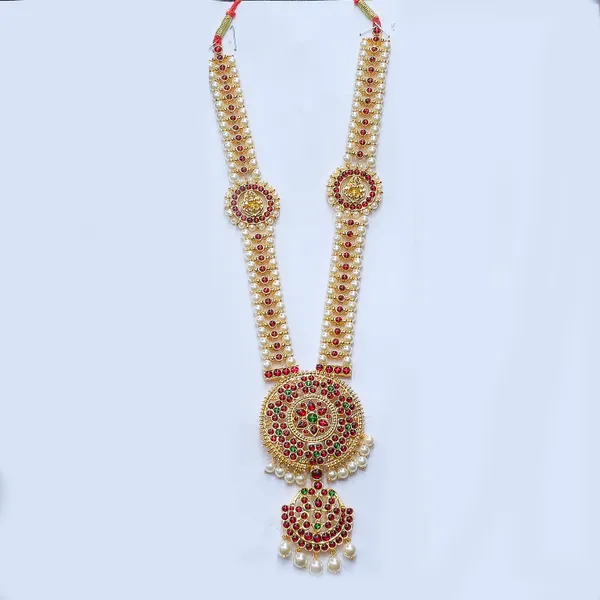 Gold_Alloy_Kemp_Stone_Floral_Long_Haram_Necklace_For_Women