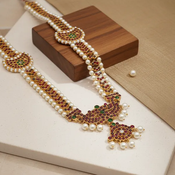 Gold_Alloy_Ruby_Emerald_Temple_Jewelry_Long_Haram_For_Women